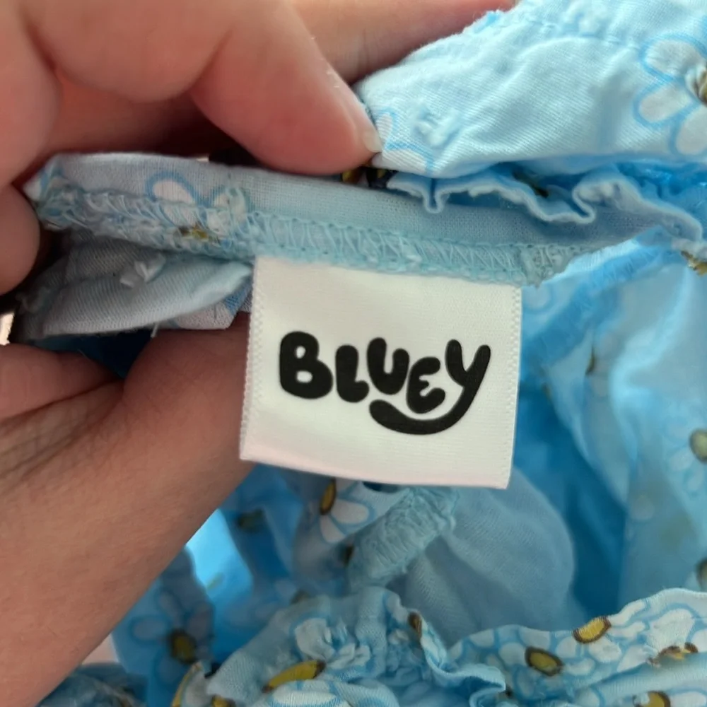 Bluey Blue Floral Tiered Baby Dress